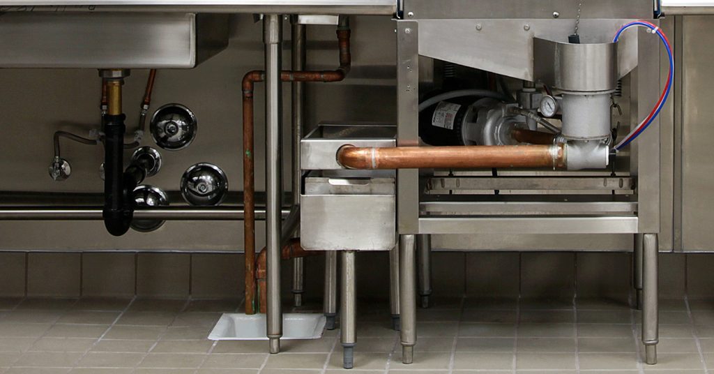 Commercial Booster Heater Connected to Dishwasher
